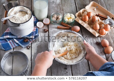Stock foto: Unrecognizable Woman Hands Cooking Dough