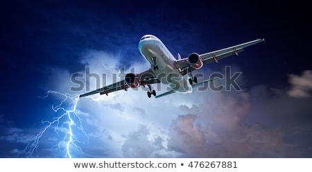 Stock fotó: Aeroplane In Thunderstorm