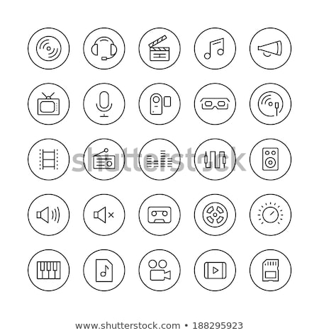 [[stock_photo]]: Flat Screen Television With Speaker Thin Line Icon