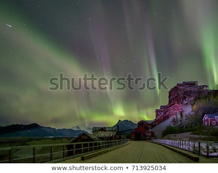 [[stock_photo]]: Wrangell Mountains Northern Lights Aurora Borealis Alaska Night