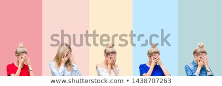 Stock fotó: Composite Image Of Sad Blonde Woman Crying With Head On Hands