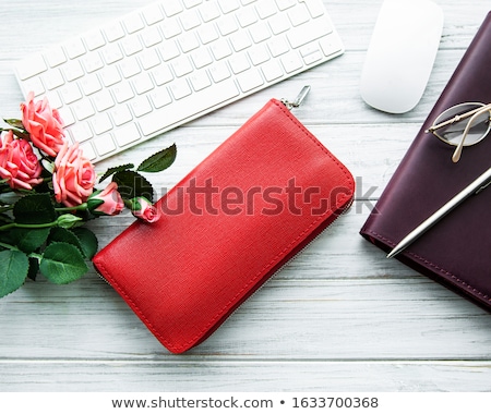 Stock photo: Leather Wallet On White