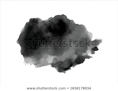 Stockfoto: Grungy Black Watercolor Stain Background