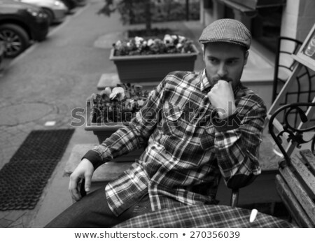 Stockfoto: Confident Man Posing In Selvedge Jeans