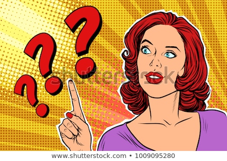 Stock foto: Question Mark Pop Art Woman