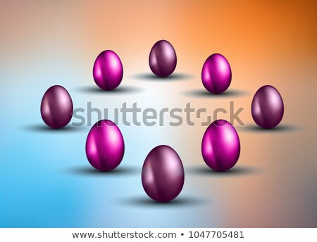 Stockfoto: Original Easter Design Template With Glossy 3d Egg With Shadows