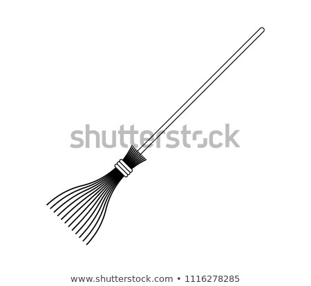 Foto stock: Witch Broom Isolated Hand Wiper Besom Vector Illustration