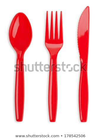 Foto stock: Disposable Coloured Plastic Knives