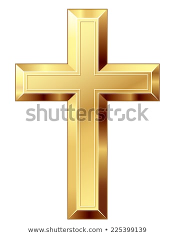 Gold Cross Isolated On A White Background Stock fotó © polygraphus