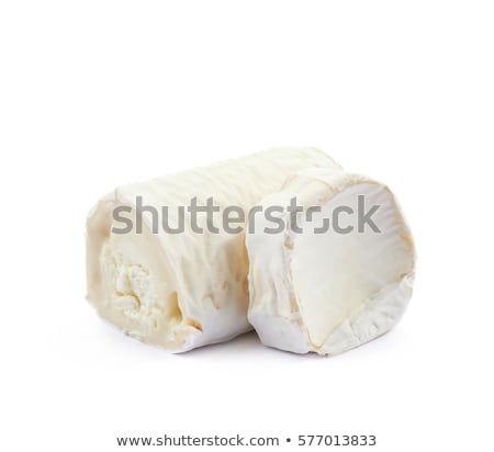Foto stock: Goat Cheese Slice Isolated On White Background