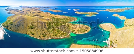 Stock fotó: Kornati National Park Yachting Tourist Destination Aerial View