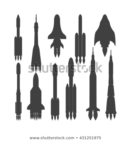 Stok fotoğraf: Space Rocket Silhouette Vector Isolated Icon