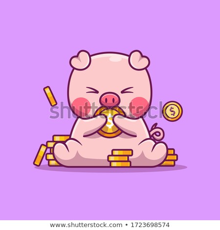 Stock fotó: Cartoon Character Pig