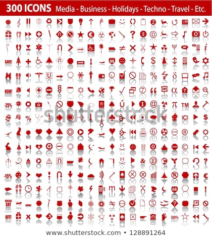 Stok fotoğraf: Red Web Icons