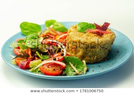 Stockfoto: Mixed Salad With Bread And Cheese