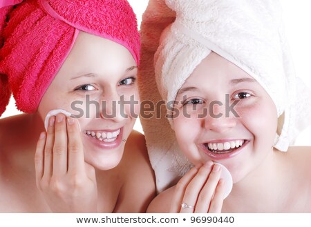 Stock photo: Body Care - Female Teenager Cleaning Face