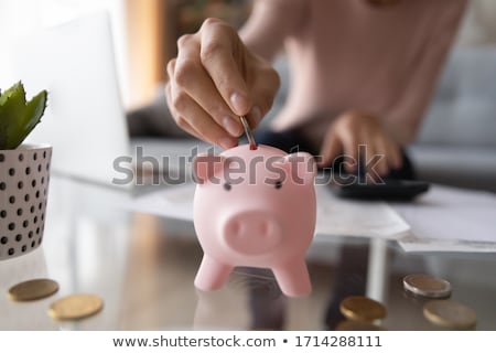 Сток-фото: Woman Checking Piggy Bank For Money