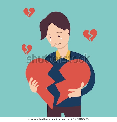 Сток-фото: Broken Hearted Man Is Crying Valentines Day Concept
