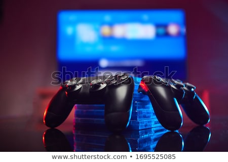 Stock photo: Videogame Television With Console And Gamepad