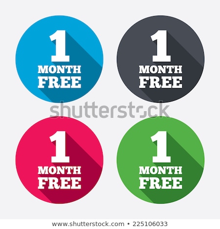 Сток-фото: 1 Month Offer Blue Vector Icon Button