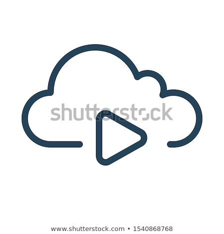 Foto stock: Cloud With Play Button Line Icon