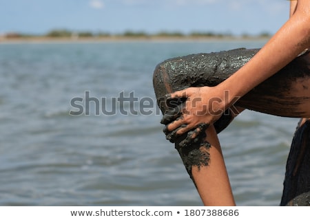 Foto stock: Salt Lake With Healing Mud And Mineral