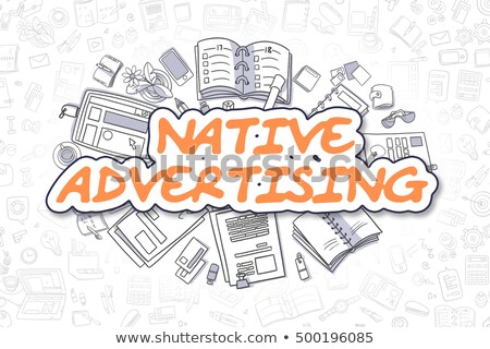 Stock fotó: Native Advertising Concept With Doodle Design Icons