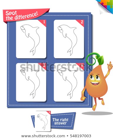 ストックフォト: Spot The Difference Dolphin Line Circuit