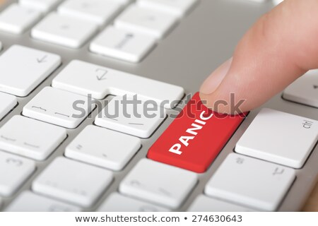 Foto stock: Stop Stress Concept Person Click Keyboard Button