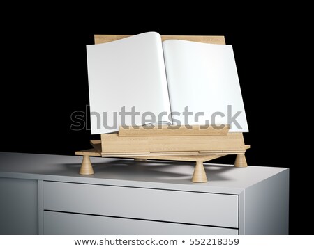 Stok fotoğraf: Wooden Bookend With Blank Magazine 3d Rendering