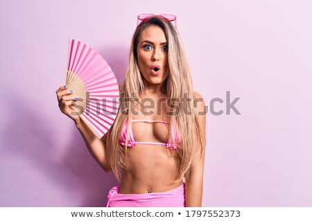 Сток-фото: Surprised Woman In Swimwear With Mouth Opened