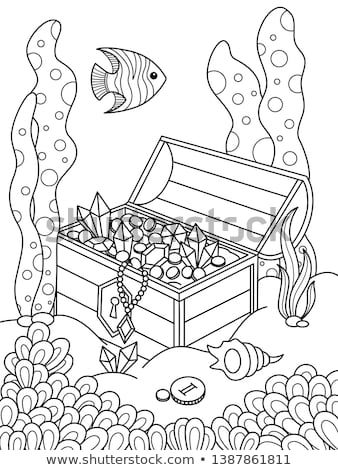 Stock foto: Seaweed For Aquarium Sketch Vector Illustration