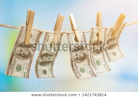 Stockfoto: Money Laundering Us Dollars Hung Out To Dry
