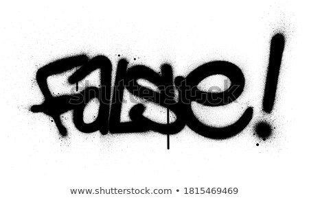 Foto stock: Graffiti Fake Word Sprayed In Black Over White