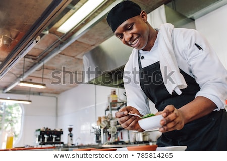 Сток-фото: Happy Chef Cook Wearing Uniform Standing