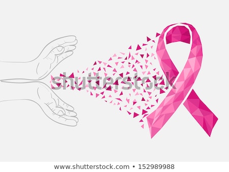 Stock fotó: Open Hand With Pink Ribbon For Breast Cancer Awareness