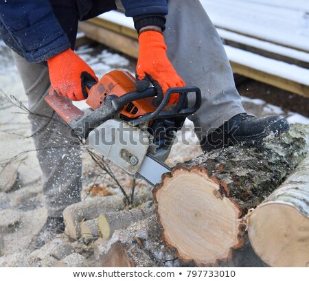 Сток-фото: Carpenter With Chainsaw