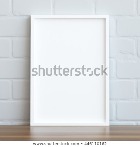 Stock photo: Blank Picture Frame On The White Brickwall 3d Rendering