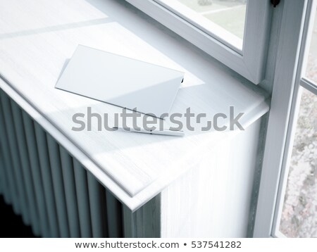 Stok fotoğraf: Blank Envelope On The Windowsill 3d Rendering