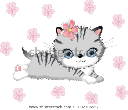 Stock photo: Housecat With Flowers