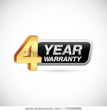 Foto stock: 4 Years Warranty Golden Vector Icon Button