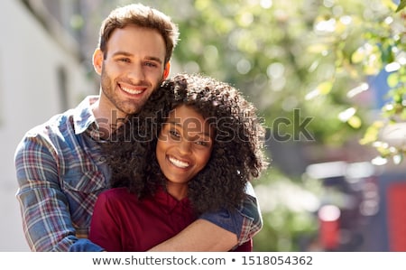 Stockfoto: Young Mixed Race Couple Portrait Outdoors