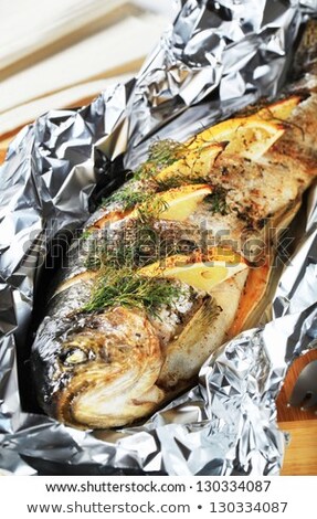 Stok fotoğraf: Whole Trout En Papillote