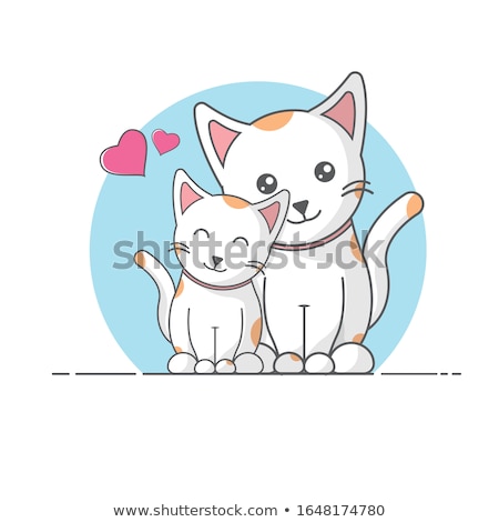 Stock photo: Mother Cat And Its Kitten