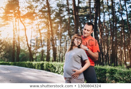 Stock photo: Nice Pregnant Couple Forest