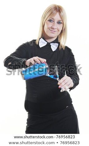 Bartender feminino isolado no branco Foto stock © dotshock