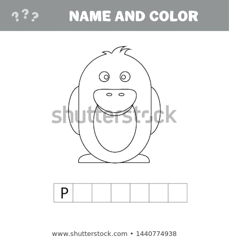 Stockfoto: Cartoon Penguin Crossword Name And Color Print Game