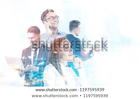 [[stock_photo]]: Double Exposure Of Business Woman With Office Building