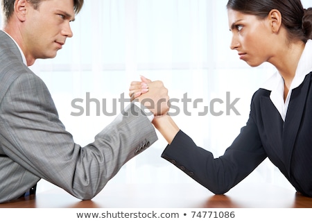 Сток-фото: Businessman And Woman Looking Into Each Others Eyes