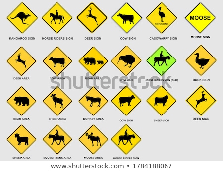 Stok fotoğraf: Street And Wildlife Roadsign